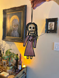 Stained Glass Voodoo Doll with hand beaded hair