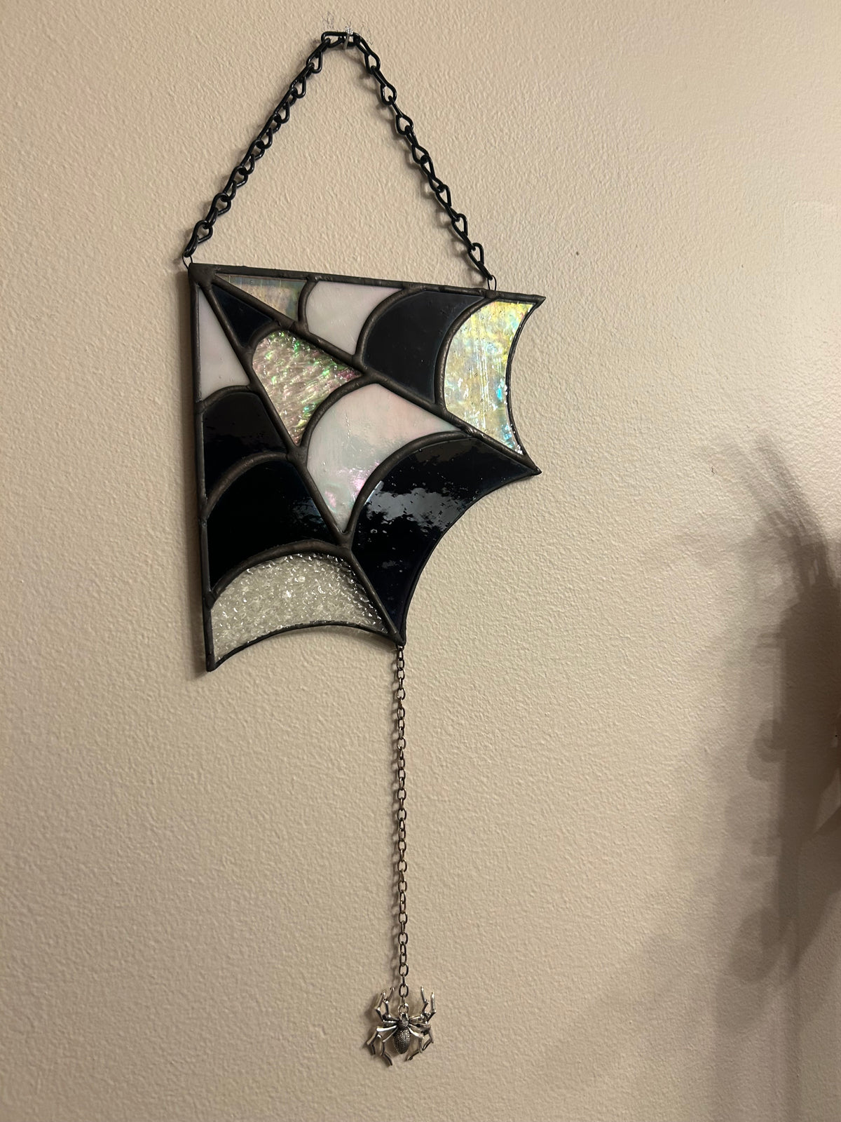 Stained Glass Spider Web Corner