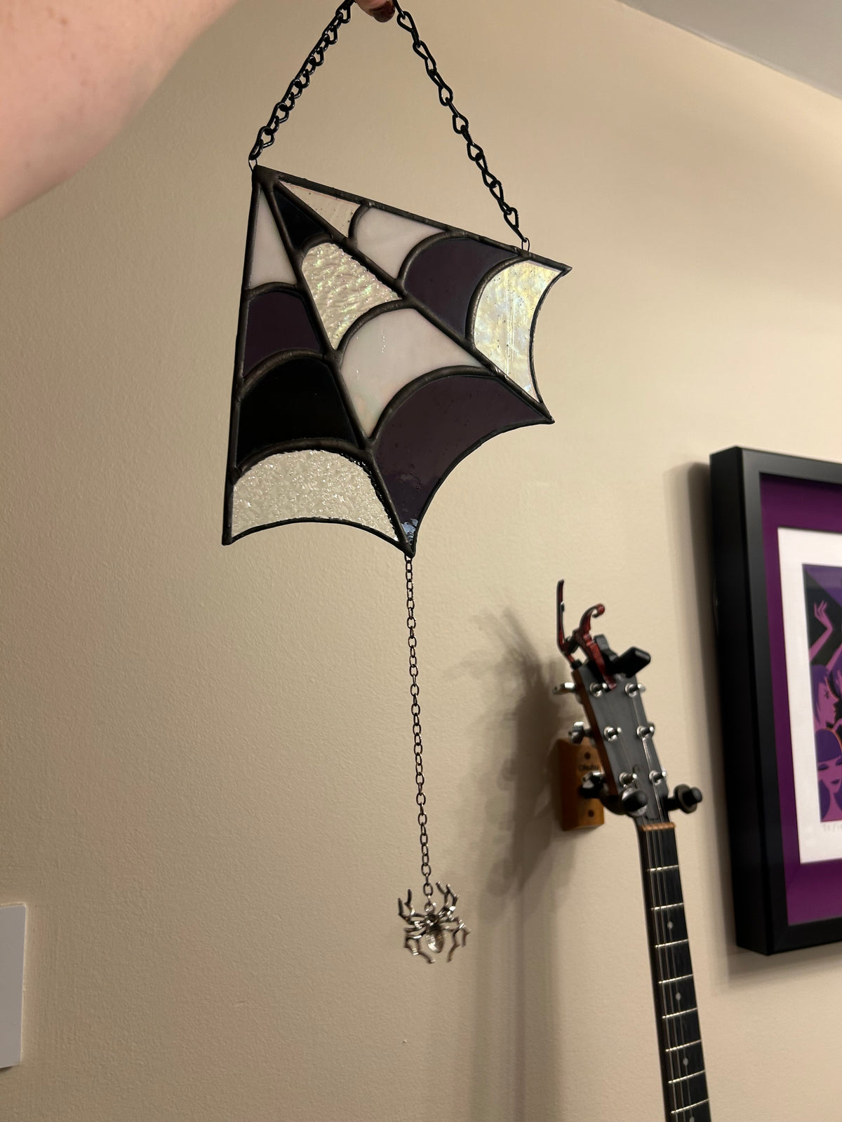 Stained Glass Spider Web Corner