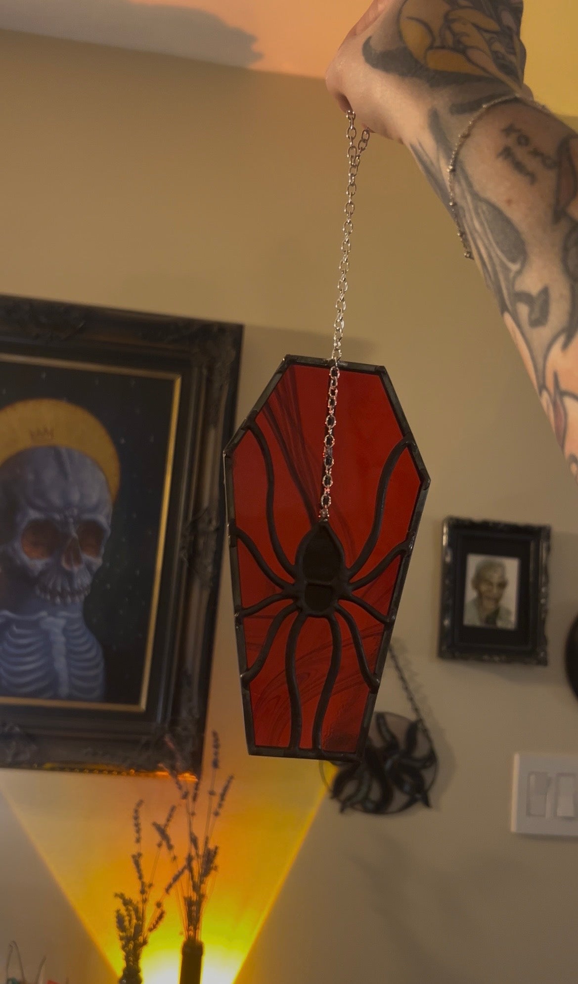 Stained Glass Spider Coffin