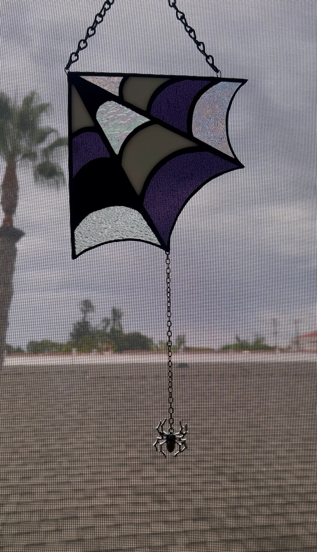 Stained Glass Spider Web Corner