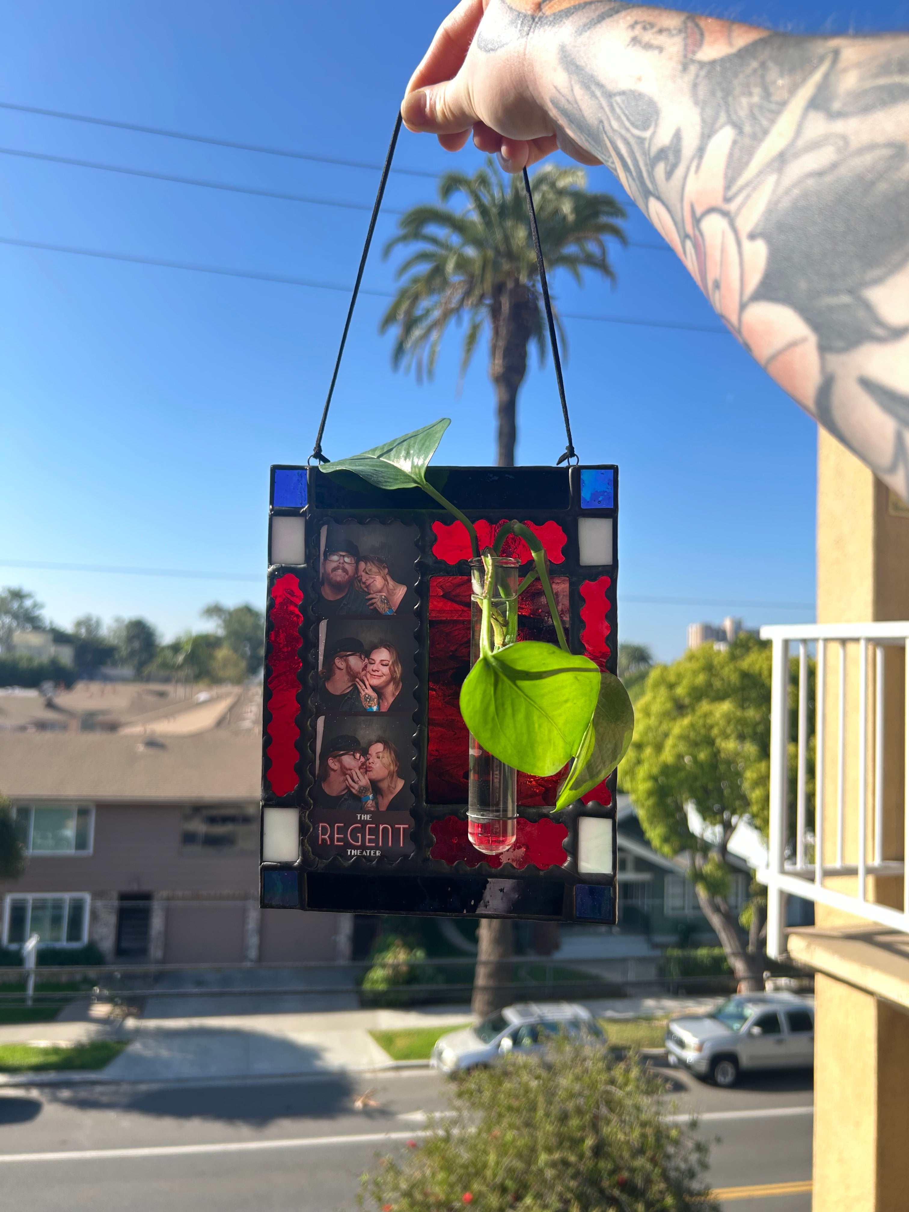 Stained Glass Photobooth Picture Frame with Plant Propagation