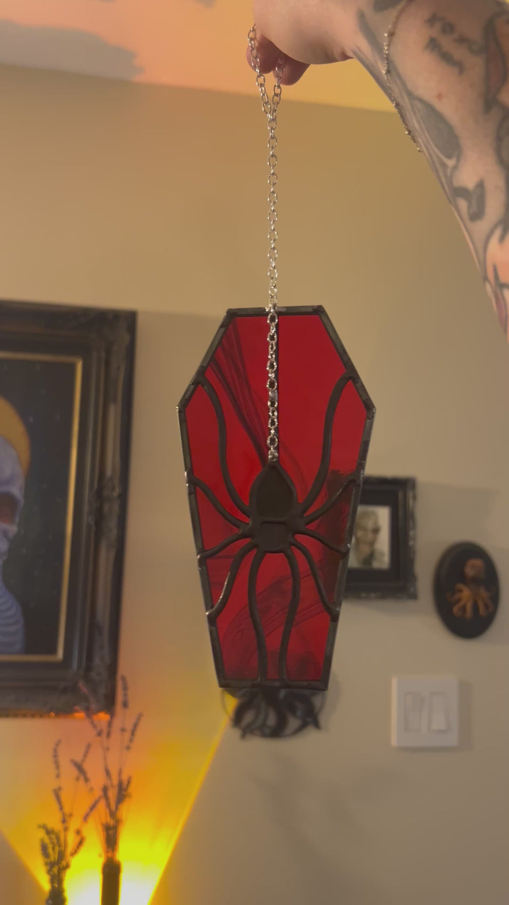 Stained Glass Spider Coffin
