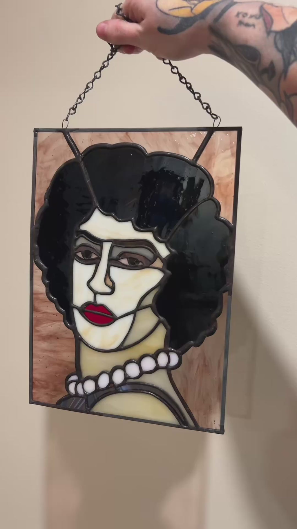 **MADE TO ORDER**Frank-N-Furter inspired stained glass portrait